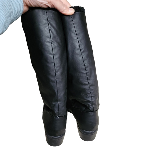 Trotters Women's Black Winter Fur Lined Zip Calf Boots Size 8 - Picture 2 of 8